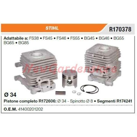 Segments de cylindre à piston STIHL tronçonneuse FS38 FS46 45 R170378