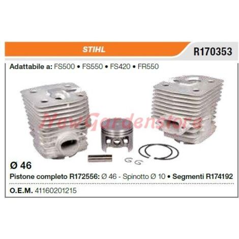 Segments de cylindre à piston STIHL tronçonneuse FS500 550 420 550 R170353