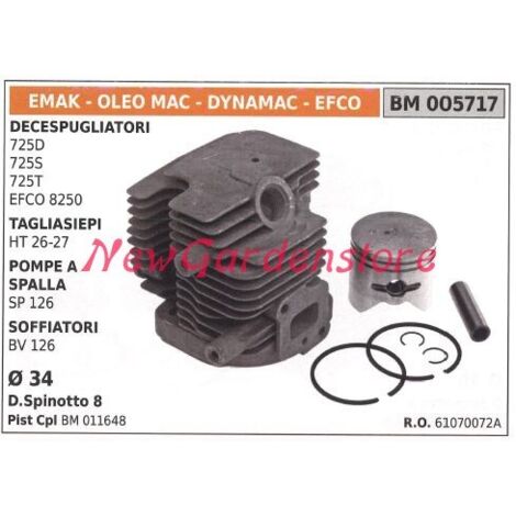 Segments de cylindre de piston EMAK débroussailleuse 725D 725S moteur 005717