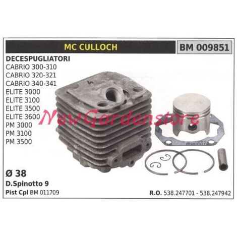 Segments de cylindre de piston MC CULLOCH débroussailleuse CABRIO 300 009851