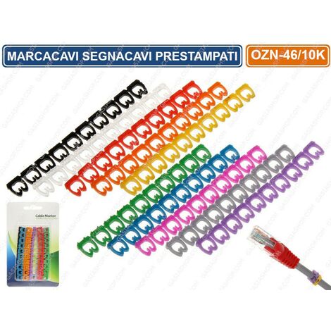SEGNACAVI MARCACAVI PRESTAMPATI NUMERI ROMANI PER CAVI DA 4MM A 6MM 100 PEZZI