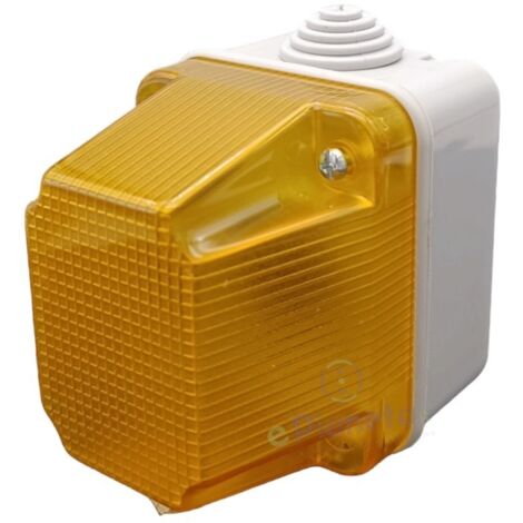 Segnalatori luminosi luce spia rosso giallo verde segnalazioni stagna IP55 per esterno attacco E14 di sicurezza  Giallo