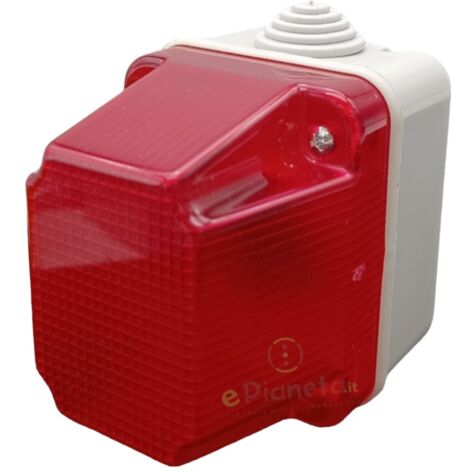 Segnalatori luminosi luce spia rosso giallo verde segnalazioni stagna IP55 per esterno attacco E14 di sicurezza  Rosso