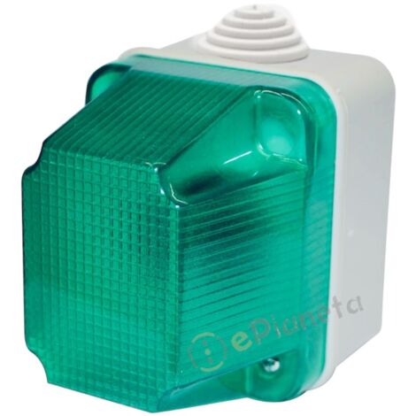 Segnalatori luminosi luce spia rosso giallo verde segnalazioni stagna IP55 per esterno attacco E14 di sicurezza Verde