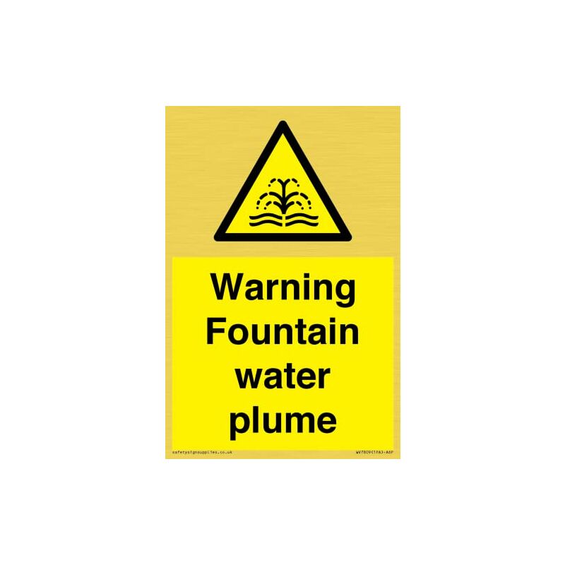 Segnale di avvertimento del pennacchio dell'acqua