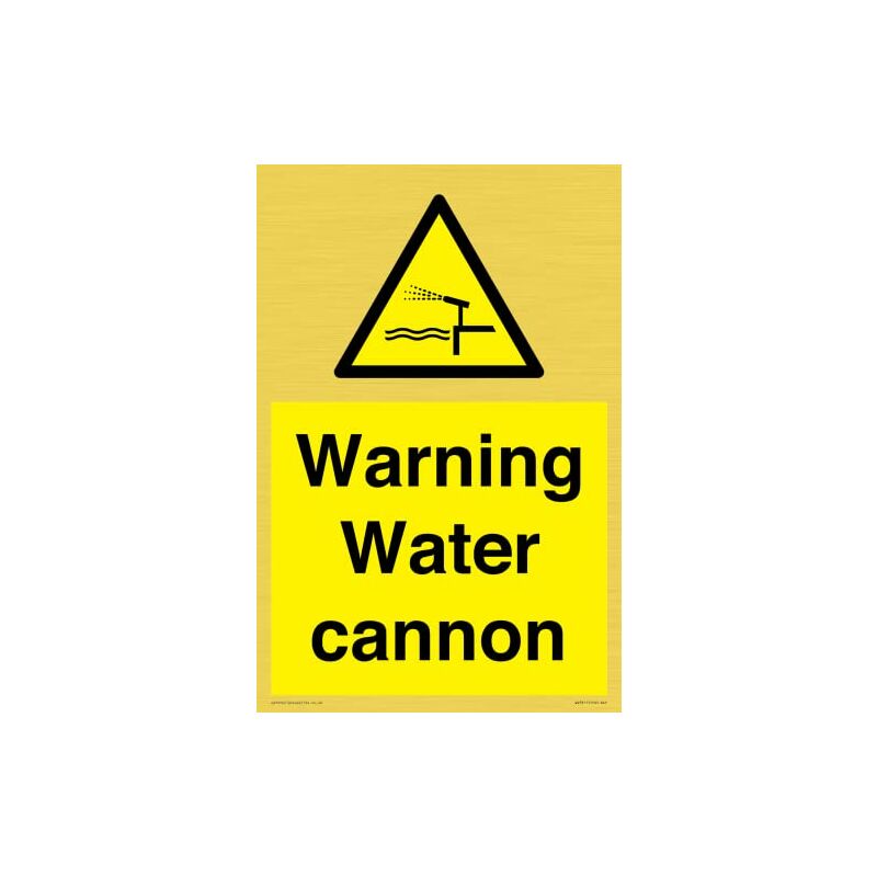Segnale di avvertimento per cannone d'acqua, 200 x...