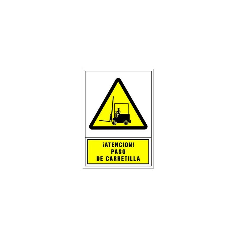 Image of Suministros Jaizkibel - segnale di avvertimento spagnolo 345X245 mm-attenuazione per il passaggio dei carrelli elevatori - 206634PS