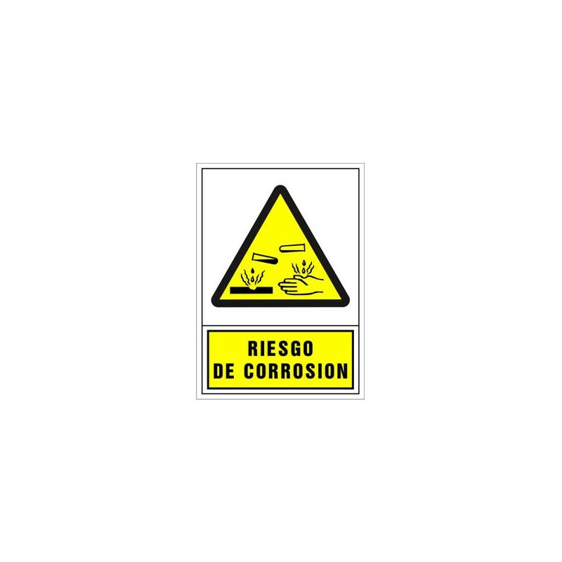 Image of Suministros Jaizkibel - segnale di avvertimento spagnolo 345X245 mm - rischio di corrosione - 203034PS