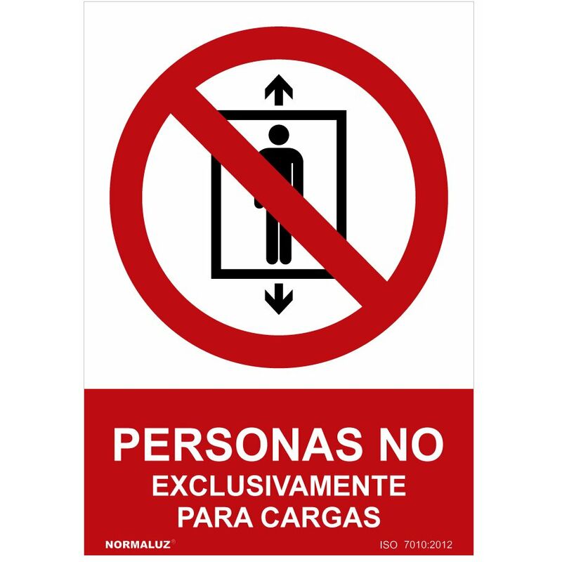 Image of Cartello di divieto vietato alle persone, esclusivamente per i carichi (pvc 0,7mm) 30x40cm