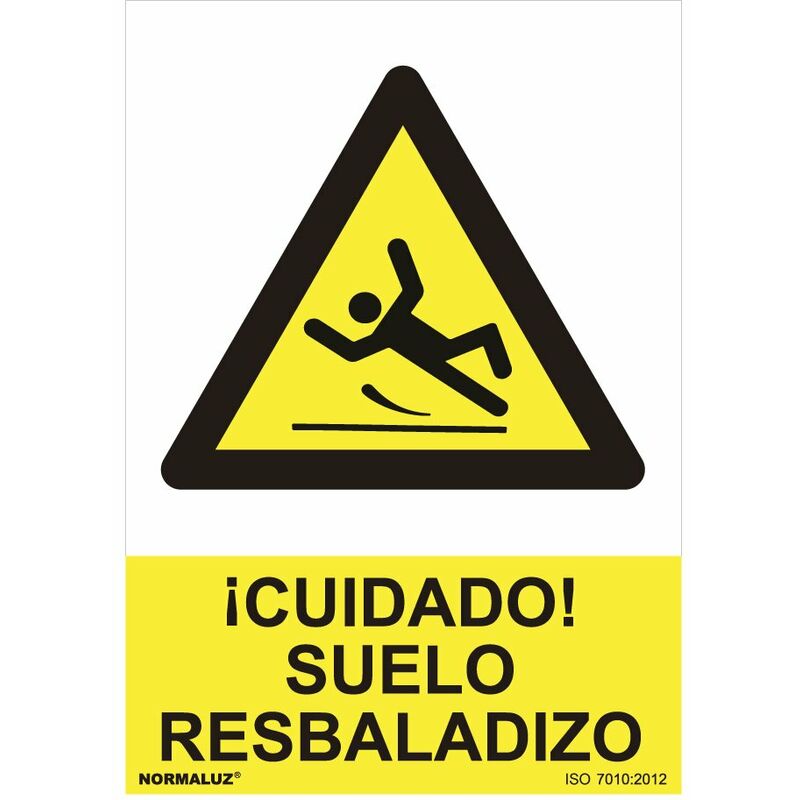 Image of Cartello di pericolo Attenzione pavimento scivoloso (pvc 0,7mm) 30x40cm