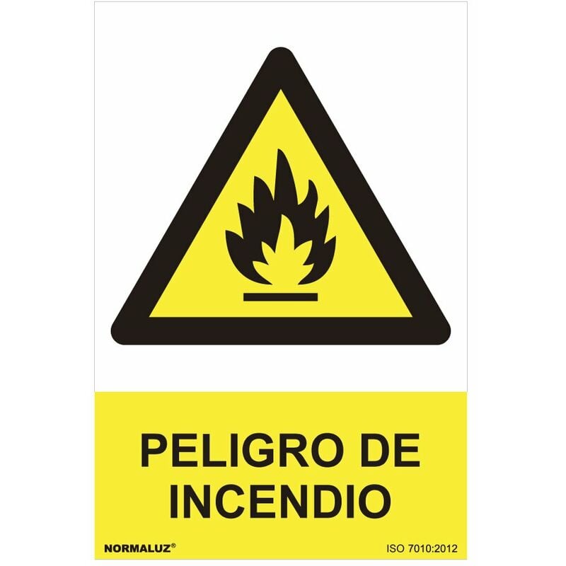 Image of Normaluz - Cartello di pericolo pericolo di incendio (pvc 0,7mm) 30x40cm