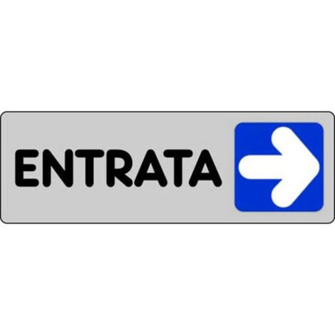 SEGNALE Etichetta Adesiva VINILE cm 15x5 ENTRATA A DESTRA-- Informazione Porta Negozi Uffici