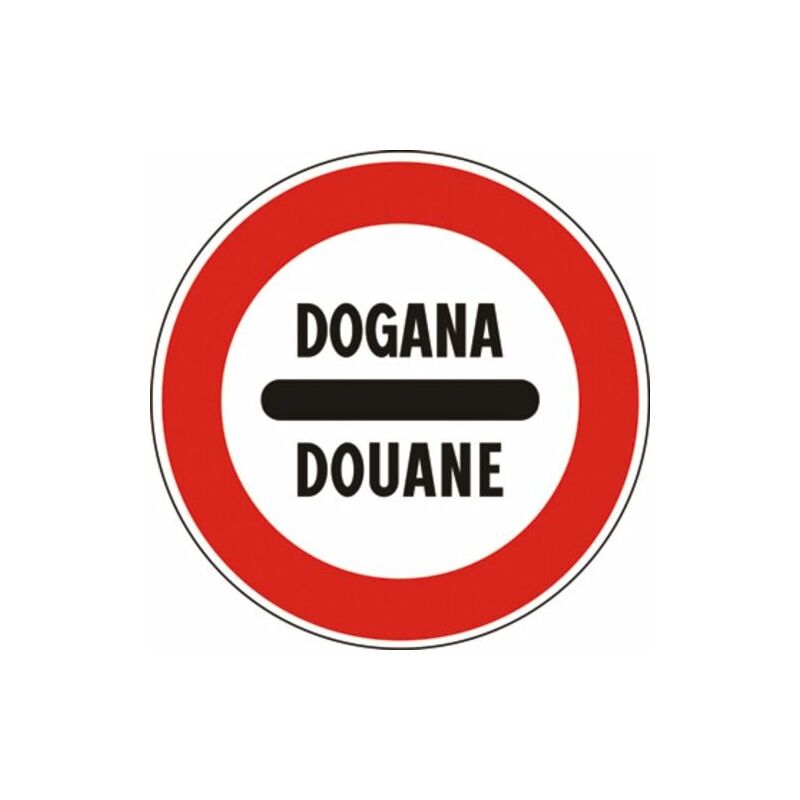 Image of Segnale in lamiera cartello stradale disco d.60 alt - dogana figura ii 96 art.123 classe 1