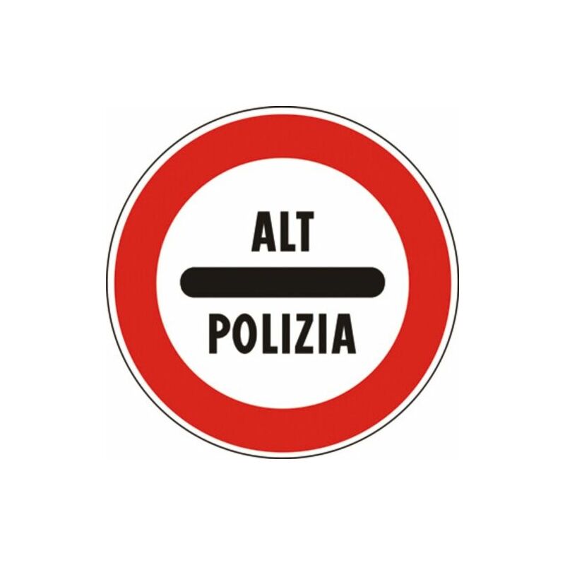 Image of Segnale in lamiera cartello stradale disco d.60 alt - polizia figura ii 98 art.123 classe 1