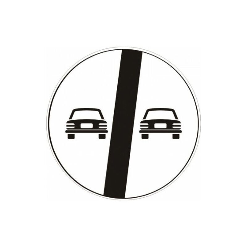 Image of 3g Italia - Segnale in lamiera cartello stradale disco d.60 fine del divieto di sorpasso figura ii 72 art.119 classe 1