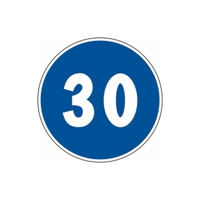 Image of Segnale in lamiera cartello stradale disco d.60 limite minimo di velocità figura ii 85 art.122 classe 1