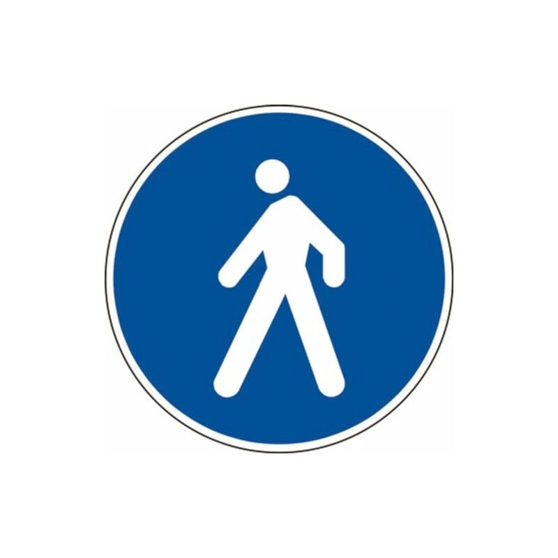 Image of Segnale in lamiera cartello stradale disco d.60 percorso pedonale figura ii 88 art.122 classe 1