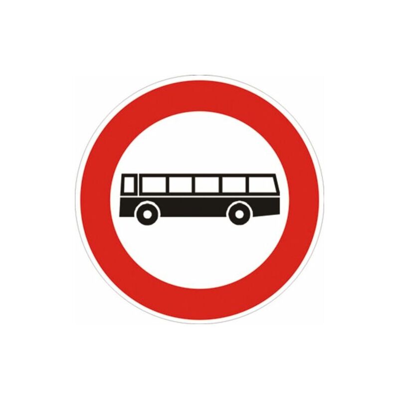 Image of Segnale in lamiera cartello stradale disco d.60 transito vietato agli autobus figura ii 59 art.117 classe 1
