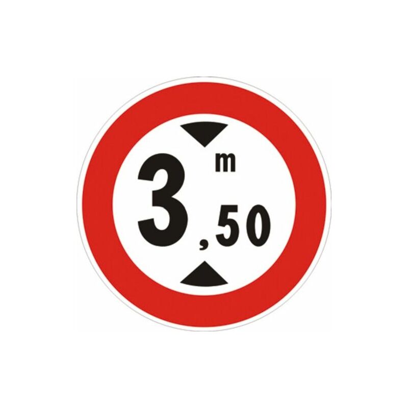 Image of Segnale in lamiera cartello stradale disco d.60 transito vietato ai veicoli aventi altezza superiore a… metri figura ii 66 art.118 classe 1
