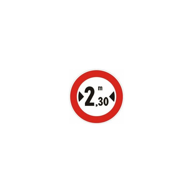 Image of Segnale in lamiera cartello stradale disco d.60 transito vietato ai veicoli aventi larghezza superiore a… metri figura ii 65 art.118 classe 1