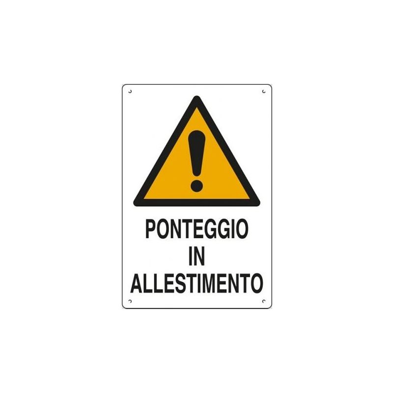 Image of Segnale in polionda 600x400 ponteggio in allestimento