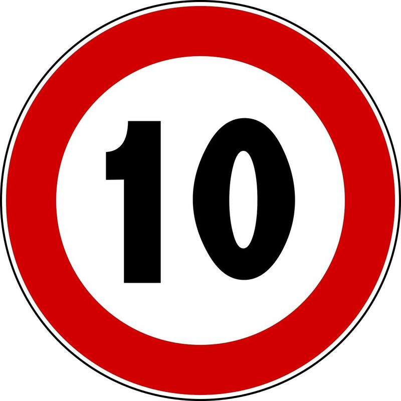 Image of Segnale stradale cartello di divieto limite massimo velocita 10 60cm in lamiera