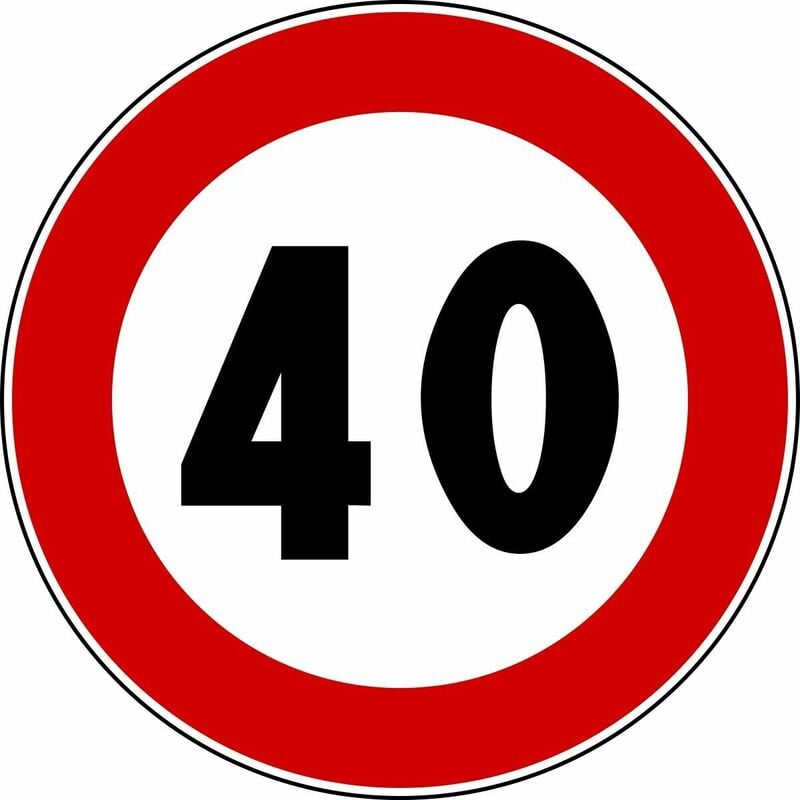 Image of Segnale stradale cartello di divieto limite massimo velocita 40 60cm in lamiera