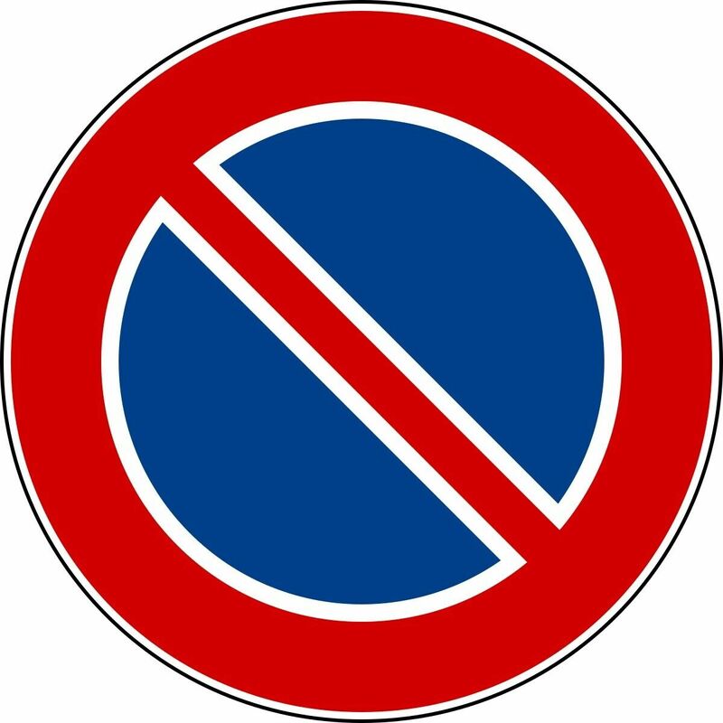 Image of Segnale stradale cartello di divieto sosta fig74 -d 60cm in lamiera