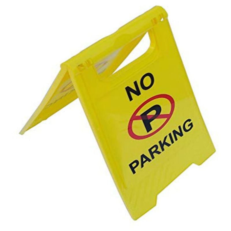 Image of Stickerslab - Segnale stradale in plastica ripiegabile e portatile di vietato parcheggio con scritta no parking
