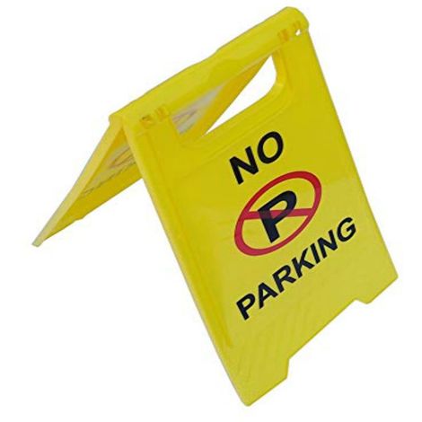 Segnale stradale in plastica ripiegabile e portatile di vietato parcheggio con scritta "NO PARKING"