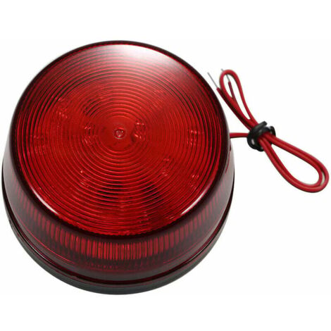 Segnale stroboscopico di allarme cablato LED Luce di avvertimento di sicurezza Impermeabile lampeggiante 12V 120mA Sicurezza sicura per sistema di allarme, rosso, rosso