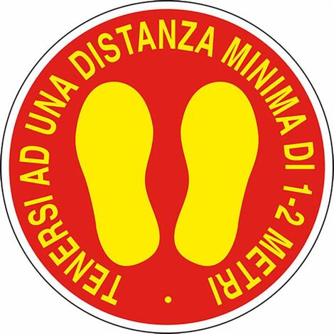 Segnaletica adesiva Covid-19 distanza 1m