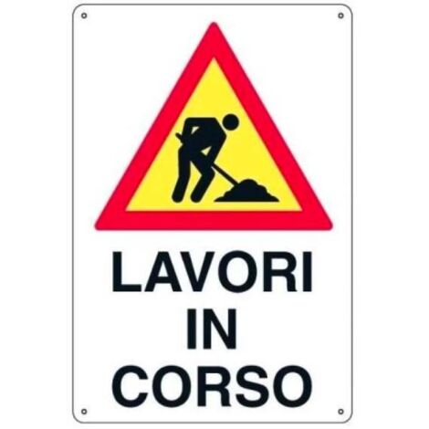 SEGNALETICA CANTIERE 40X60CM """LAVORI IN CORSO""" POLIONDA