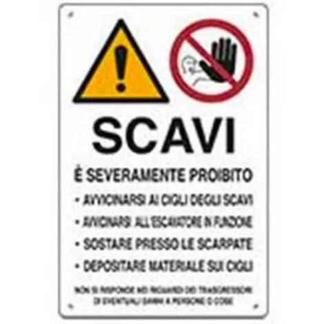 SEGNALETICA CANTIERE 40X60CM """SCAVI""" POLIONDA