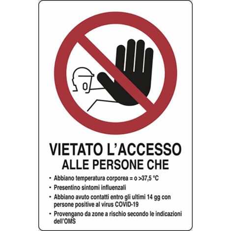 Segnaletica Covid-19 vietato accesso senza DPI