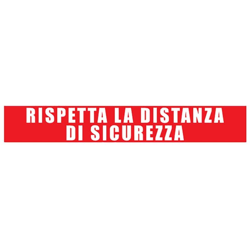 Image of Segnaletica per pavimento per distanza sicurezza adesivo a terra rispetta la distanza cm 100x15