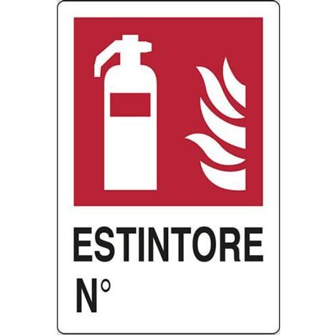 SEGNALETICA SICUREZZA 30X20CM """ESTINTORE""" ALLUMINIO