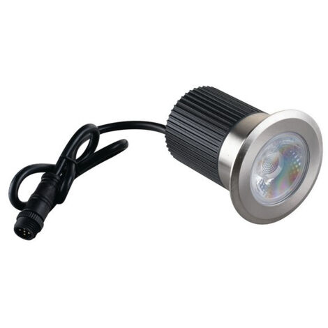 "Segnapassi rotondo RUNNER nichel W 390 Lumen 4000K (luce naturale) + RGB IP67 ermetico e resistente all'acqua fino ad un metro di profondità"