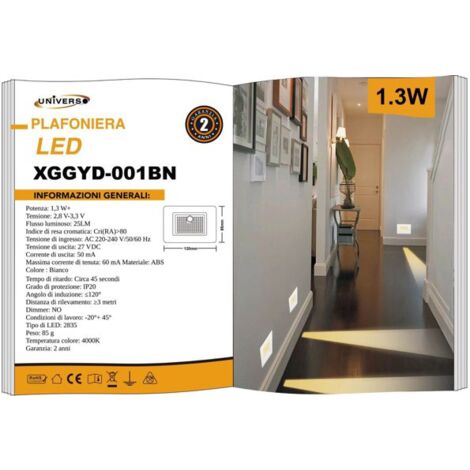 Segnapasso 503 Led 1,3W con Sensore Movimento Bianco Luce Naturale 4000k