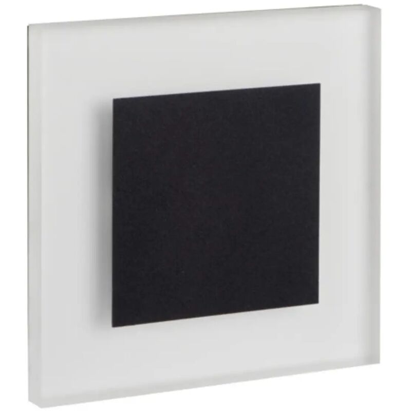 Segnapasso da incasso led quadrato 12 volt bianco caldo nero senza 0,80 watt