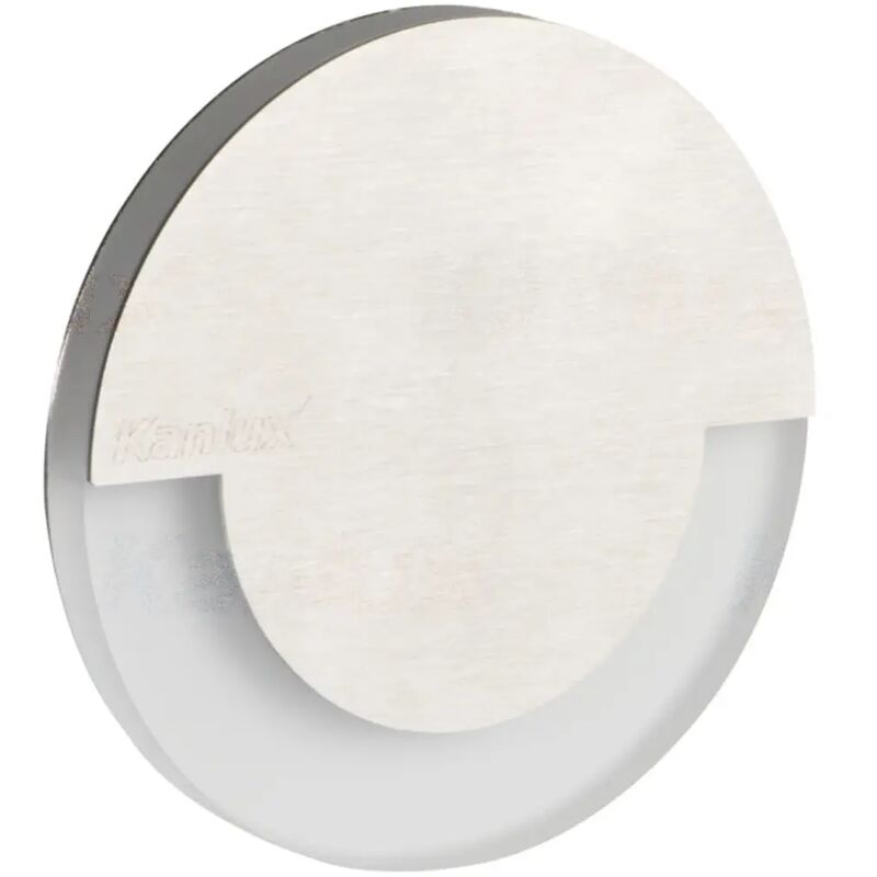 Segnapasso a led sola incasso alluminio bianco caldo foro 60 mm 220-240 volt 1,30 watt