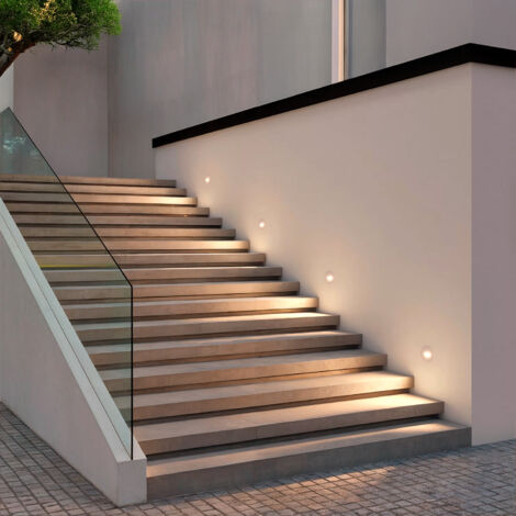 Segnapasso da Esterno LED 2W da Incasso a Parete Circolare Bianco Guell 2700K Bianco Caldo