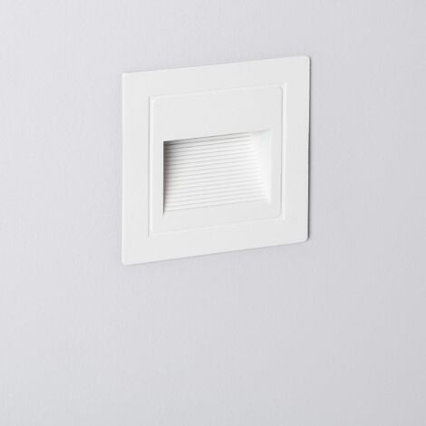 Segnapasso da Esterno LED 3W da Incasso a Parete Quadrato Bianco Wabi  Bianco Caldo  2700K