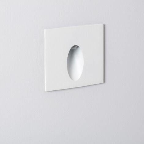 Segnapasso da Parete LED 3W in Alluminio Quadatro Ovale Wabi Bianco Bianco Caldo  2700K