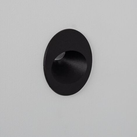 Segnapasso Esterni LED 2W Incasso a Parete Circolare Nero Coney Bianco Naturale  4000K