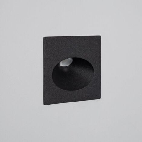 Segnapasso Esterni LED 3W da Incasso Parete Quadrato Nero Coney Bianco Naturale  4000K