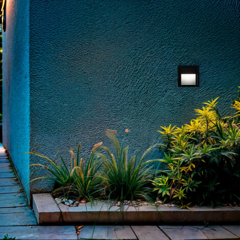 Segnapasso Esterno LED Superficie Parete Quadrato  Edulis 2700K Antracite Bianco Caldo