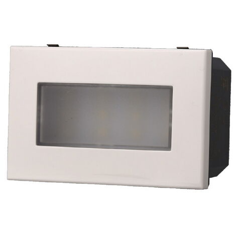 Segnapasso Led 3 moduli 2,4W da incasso per scatola 503 bianco IP20 Bianco freddo 6000K compatibile BTicino Axolute