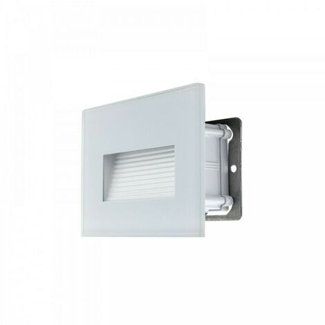 PLANET SHOP Segnapasso Led 4W Incasso Cassetta 503 Ip65 Cornice Vetro Bianco Luce Calda 3000K