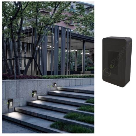 Segnapasso led cob 12w quadrato nero faretto da esterno a parete IP65 per giardino scale luce bianca naturale calda  fredda 6000k